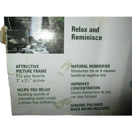 Homedics Envirascape Relaxation Photo Fountain Picture Frame 2" x 2 1/2" Picture
