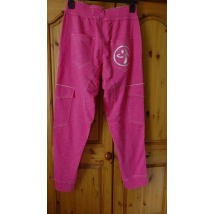 Zumba Mo' Fun French Terry Pants 100% Cotton Back to the Fuchsia S