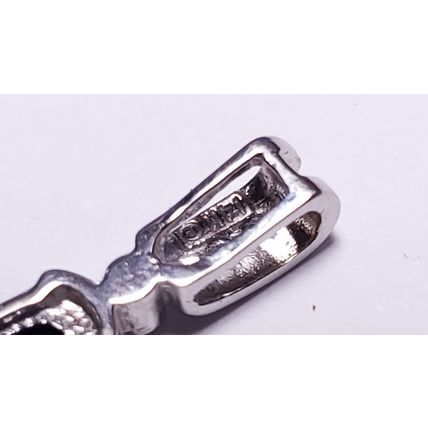 Estate .80ctw Natural Blue Sapphire/Diamond 14Kt White Gold Drop Pendant #22476