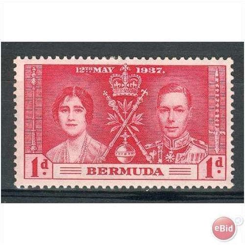 Bermuda stamps 1937 - SG107 - 1d Coronation issue MH