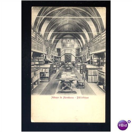 Belgium ABBAYE DE MAREDSOUS Library Postcard 71941