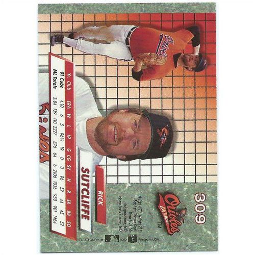 1992 Fleer Ultra - #309 - Rick Sutcliff