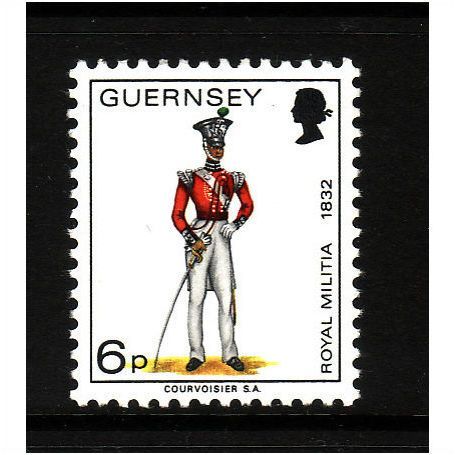 GUERNSEY 1974 SG 107 6p OFFICER NORTH REGIMENT U/M MINT #4