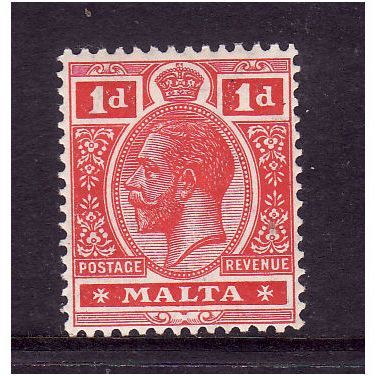 MALTA 1915 SG 73a 1d SCARLET M / MINT #1