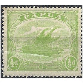Papua 1915 SG84 1/2d Yellow-Green Mounted Mint .. .