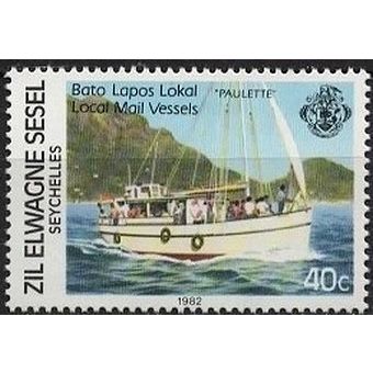 Zil Elwannyen Sesel 1982 Mail Vessels 40c Paulette Unmounted Mint NHM SG38 stamp