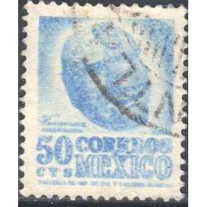 Mexico 1950 - SG1346b - 50c blue - Carved Head, Veracruz - used