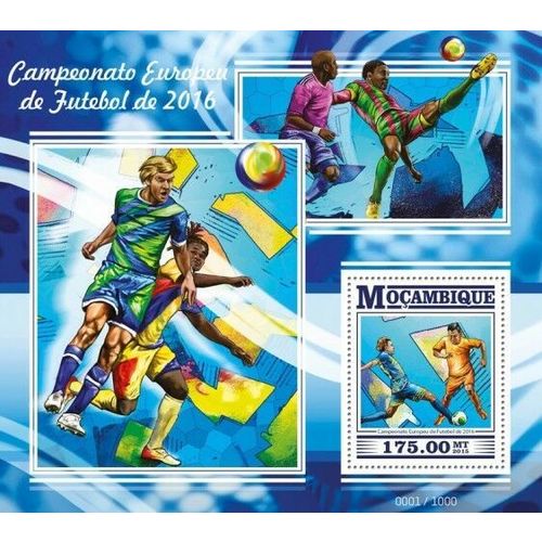 MOZAMBIQUE 2015 SHEET MNH EURO CUP FOOTBALL FUTBOL SOCCER SPORTS DEPORTES 3A