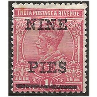 India 1921 SG192 9a on 1a Rose-Carmine Mounted Mint ... ..