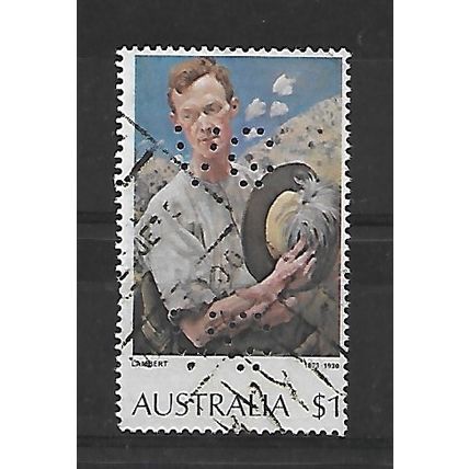 Australia.SG565 $1 "Sergeant of Light Horse" (G.Lambert).Fine Used.Sep20a