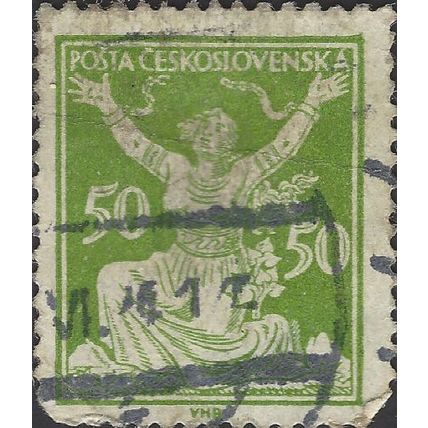 CZECHOSLOVAKIA, Broken chains, New rupublic, green 1989, 50h