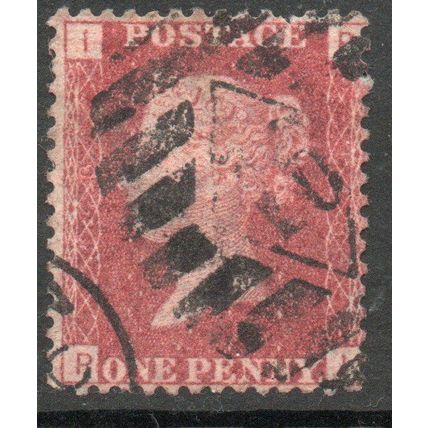 Sg43 1d red plate 148 fine used "R I " (REDS)