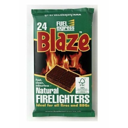 Pack Of 24 Fuel Express Blaze Natural fuel Cubes Easy BBQ Starter