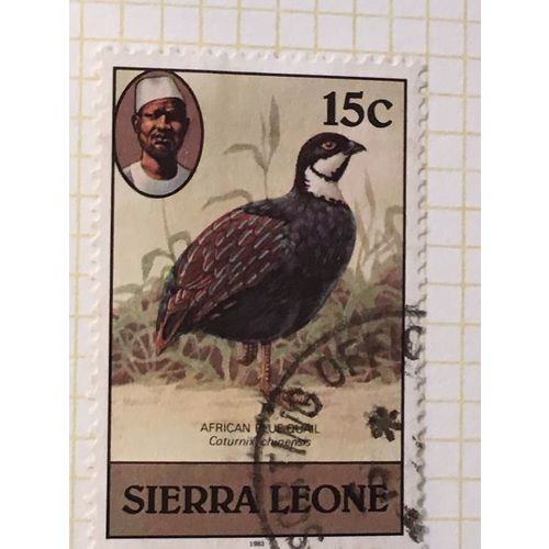 Sierra Leone 1983 Birds 15c Blue Quail Used SG 766 postage stamp elizabeth