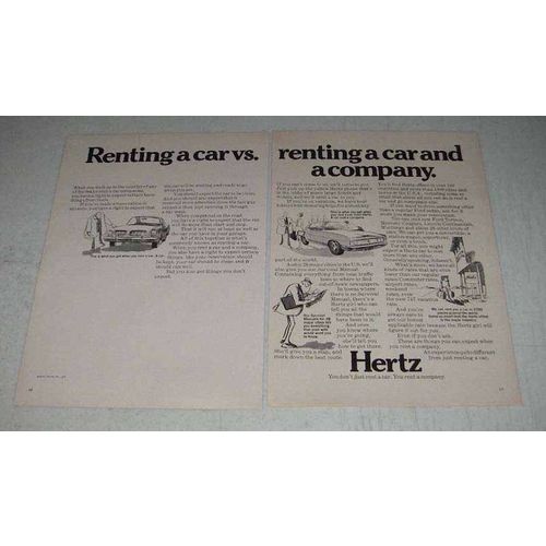 1970 Hertz Rent-a-Car Ad - Vs. Renting a Company