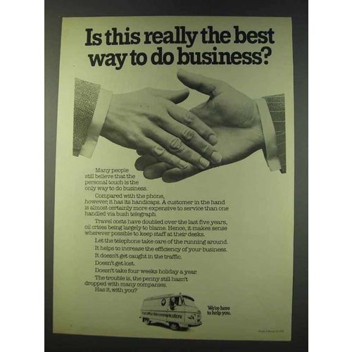 1979 Post Office Telecommunications Ad - Best Business
