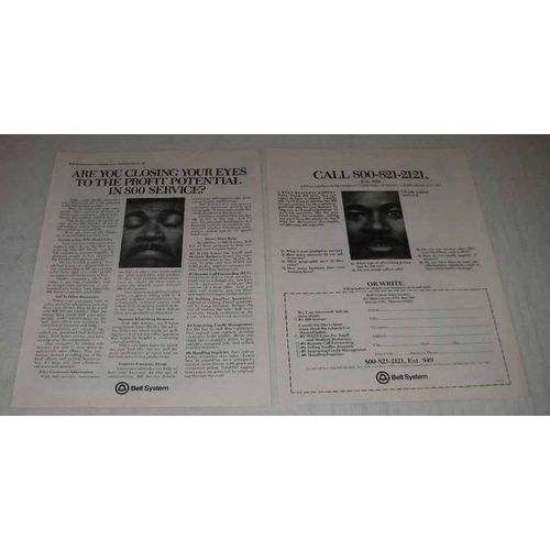 1980 2-pg Bell Telephone Ad - Profit Potential 800 Service