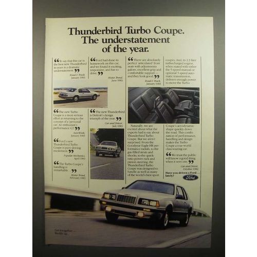 1984 Ford Thunderbird Turbo Coupe Ad - Understatement