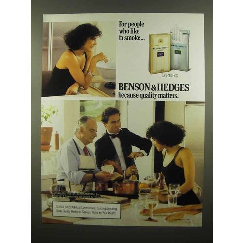 1989 Benson & Hedges Cigarettes Ad - Like to Smoke