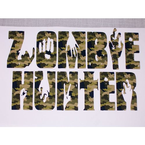Zombie Hunter GREEN CAMO Slayer Monster Car Truck Window Vinyl Decal Sticker