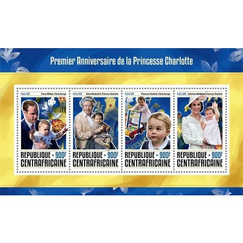 CENTRAL AFRICA 2016 SHEET MNH PRINCESS CHARLOTTE QUEEN ELIZABETH ROYALTY 4