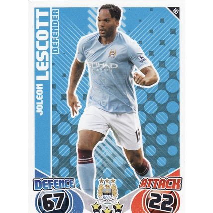 Match Attax 2010/2011 185 Joleon Lescott Manchester City