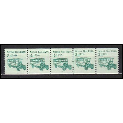 2123 3.4c School Bus Fine MNH Dry Gum PNC 2/5 X0040