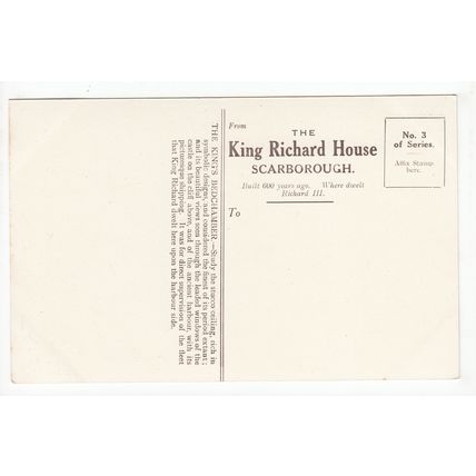 The King's Bedchamber King Richard House Scarborough Postcard Yorkshire