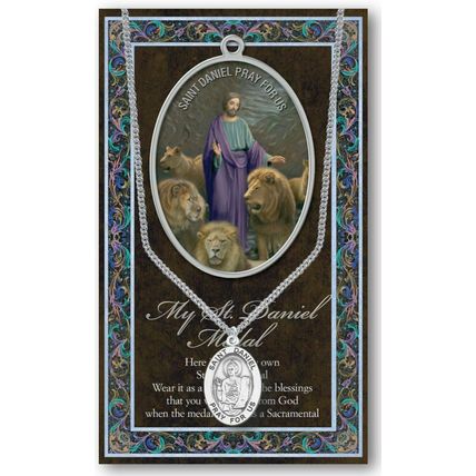 St. Daniel Medal Necklace with Embossed Prayer Pamphlet and Two Free Holy Cards