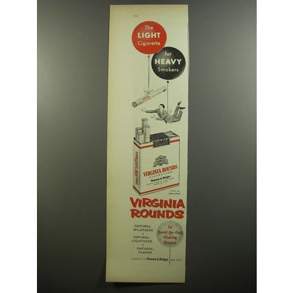 1952 Benson & Hedges Virginia Rounds Cigarettes Advertisement