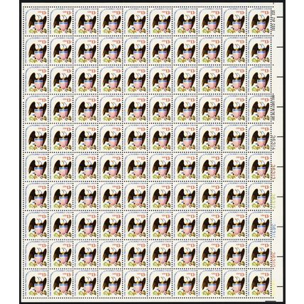 One Nation Indivisible Eagle Sheet of One Hundred 13 Cent Stamps Scott 1596
