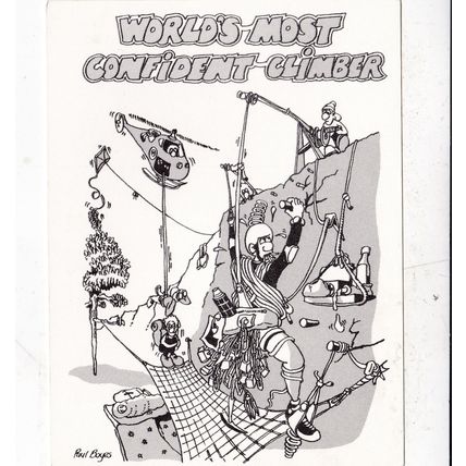 Paul Boyes World's Most Confident Climber Postcard unused VGC