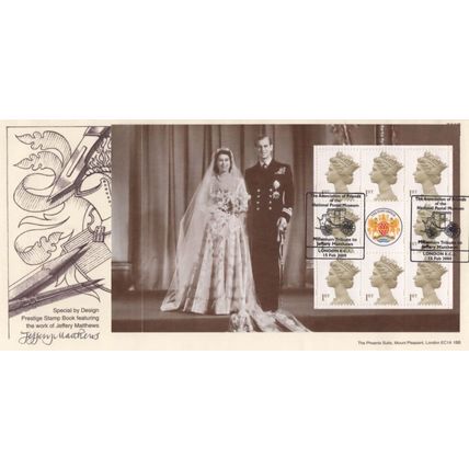 Jeffery Matthews Queen Elizabeth Wedding Hand Signed FDC