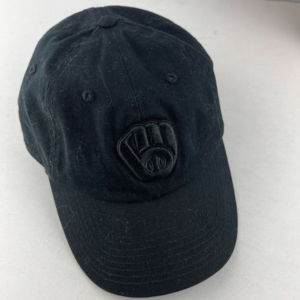 Milwaukee Brewers Logo Black-Out Baseball Cap Hat O/S Adjustable Strap