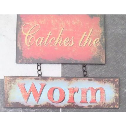 The Early Bird Wall Clock 70 CM Metal Shabby Chic Time Home Decor Gift