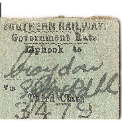 Southern Railway Edmondson Ticket - Liphook to Croydon