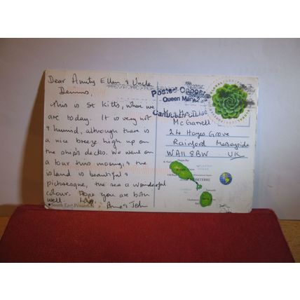 SOUTH EAST PENINSULA, ST. KITTS, WEST INDIES used postcard =