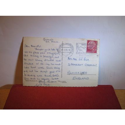 GENERAL PATTON HOTEL GARMISCH-PARTENKIRCHEN, GERMANY, used postcard RP 1955 pm =