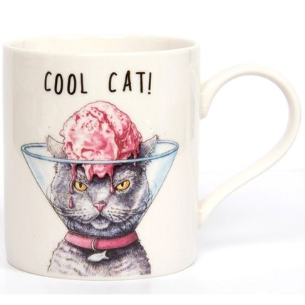Cool Cat China Mug Boxed Novelty Feline Coffee Tea Cup Bewilderbeest 350 ml