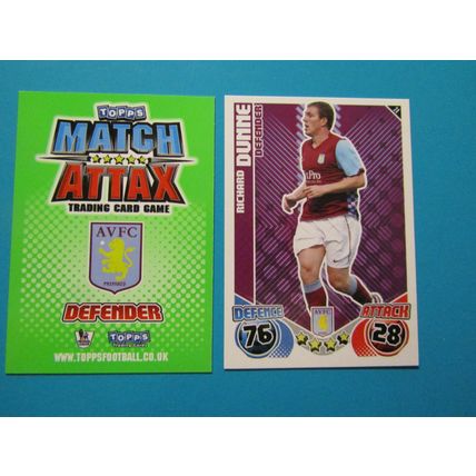 24. Richard Dunne - Aston Villa - Match Attax 2010/11 Football Card EF1