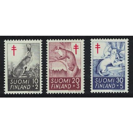 Finland Hare Marten Stoat 3v 1962 MNH SG#642-644 Sc#B163-B165