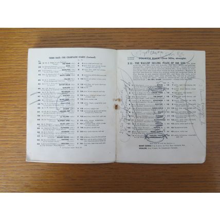 1923 SALISBURY RACE CARD (BIBURY CLUB)