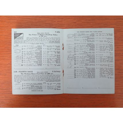 1938 LEICESTER HORSE RACE CARD