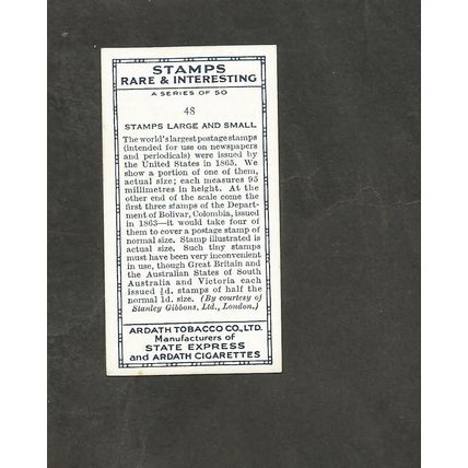 Ardath Stamps Rare & Interesting 1939 #48 Stamps Large and Small