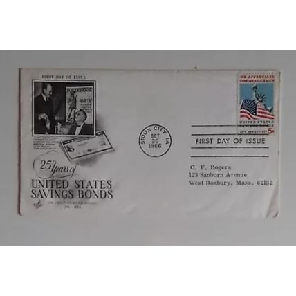 SC066 USA United State America FDC COVER 1966 United States Savings Bonds