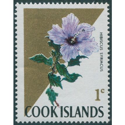 Cook Islands 1967 1c Hibiscus syriacus SG228A MNH