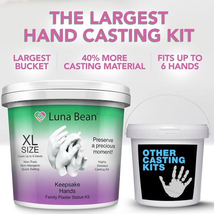 Luna Bean XL Family Hand Casting Kit – Extra-Large Hand Molding Kit for Families