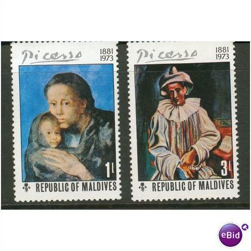 Maldives 1974 - SG 500/501 - Paintings by Picasso part set - MNH