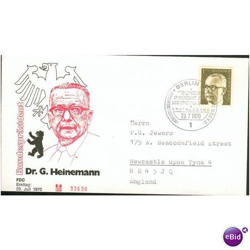 Germany FDC 1970 - SG B363 - Gustav Heinemann 3