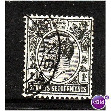 MALAYSIA STRAITS SETTLEMENTS 1919 SG194 1c BLACK FINE USED